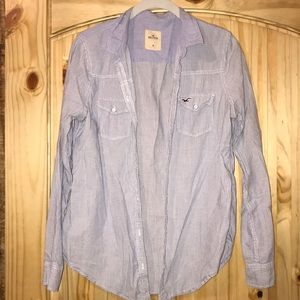 Hollister button down striped shirt